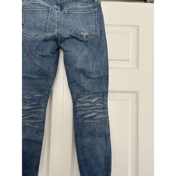 Pistola Womens Mid-Rise Whiskered Distressed Raw Hem Slim Leg Jeans Blue Size 27 - Picture 4 of 12